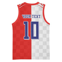 Custom Croatia Hrvatska Football Basketball Jersey Halftone Checkerboard National Crest