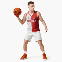 Custom Croatia Hrvatska Football Basketball Jersey Halftone Checkerboard National Crest