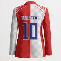 Custom Croatia Hrvatska Football Blazer Halftone Checkerboard National Crest