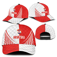 Croatia Hrvatska Football Classic Cap Bold Checkerboard Half Tone Design With National Crest