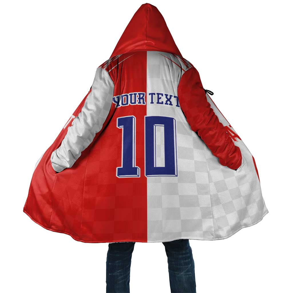 Custom Croatia Hrvatska Football Cloak Halftone Checkerboard National Crest