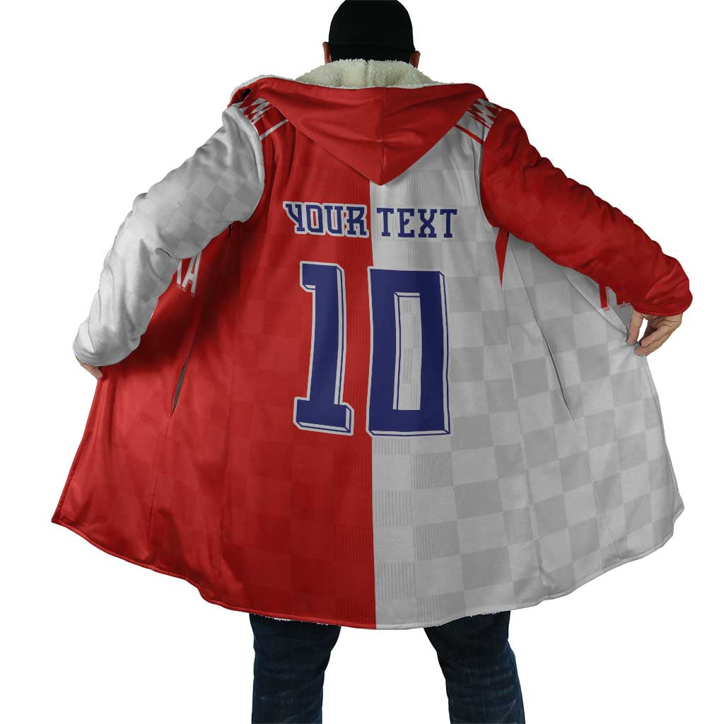 Custom Croatia Hrvatska Football Cloak Halftone Checkerboard National Crest