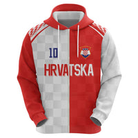 Custom Croatia Hrvatska Football Hoodie Halftone Checkerboard National Crest
