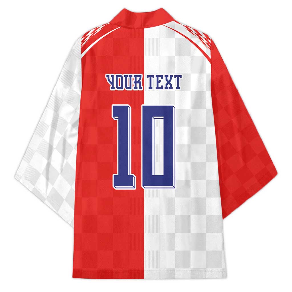 Custom Croatia Hrvatska Football Kimono Halftone Checkerboard National Crest