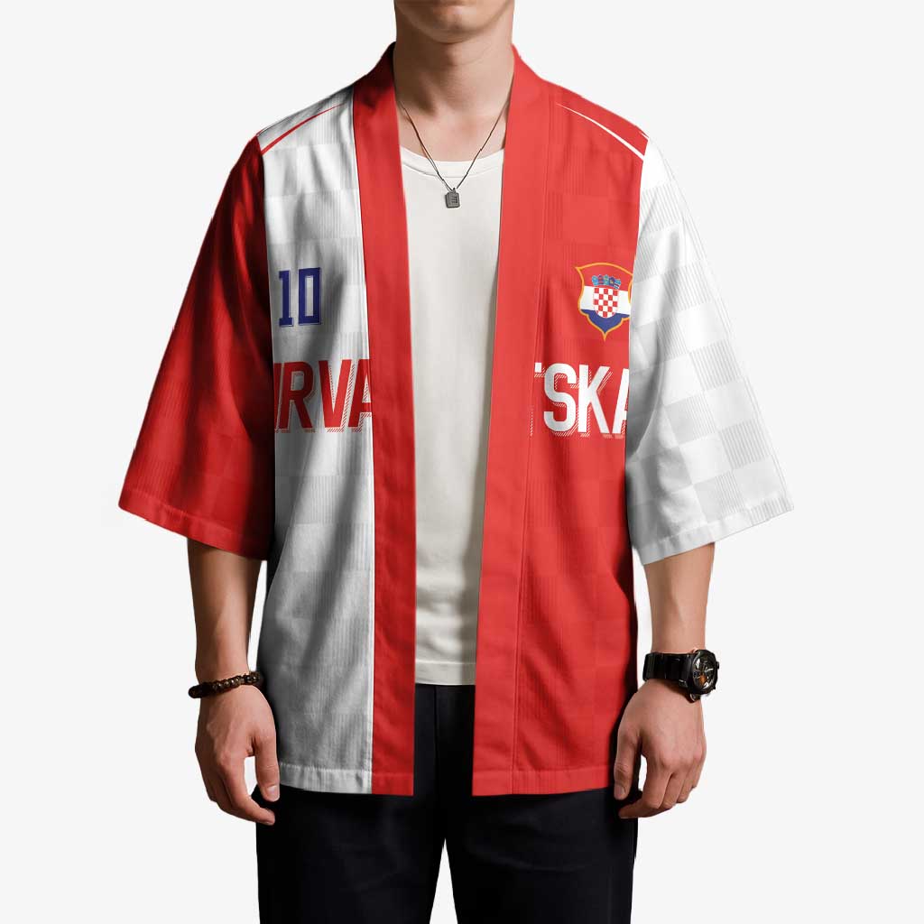 Custom Croatia Hrvatska Football Kimono Halftone Checkerboard National Crest