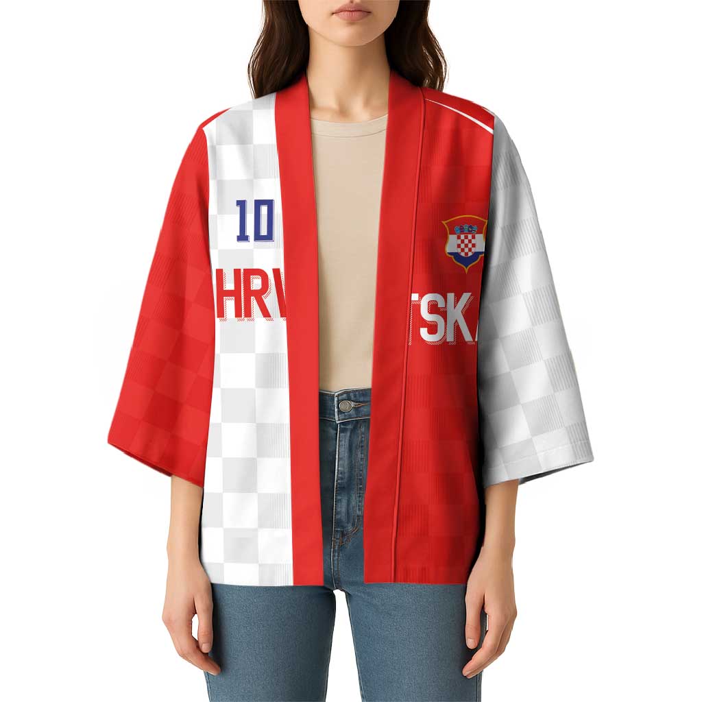 Custom Croatia Hrvatska Football Kimono Halftone Checkerboard National Crest