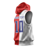 Custom Croatia Hrvatska Football Sleeveless Hoodie Halftone Checkerboard National Crest