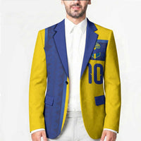 Custom Sweden Sverige Football Blazer Nordic Cross Pattern With Traditional Sverige Heritage Crest