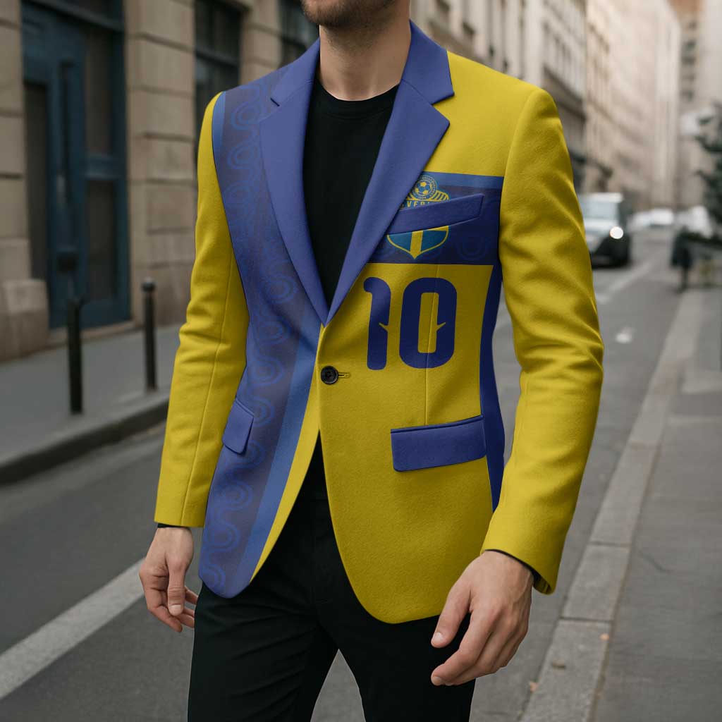 Custom Sweden Sverige Football Blazer Nordic Cross Pattern With Traditional Sverige Heritage Crest