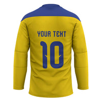 Custom Sweden Sverige Football Hockey Jersey Nordic Cross Pattern With Traditional Sverige Heritage Crest