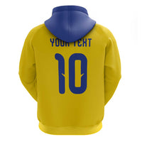 Custom Sweden Sverige Football Hoodie Nordic Cross Pattern With Traditional Sverige Heritage Crest