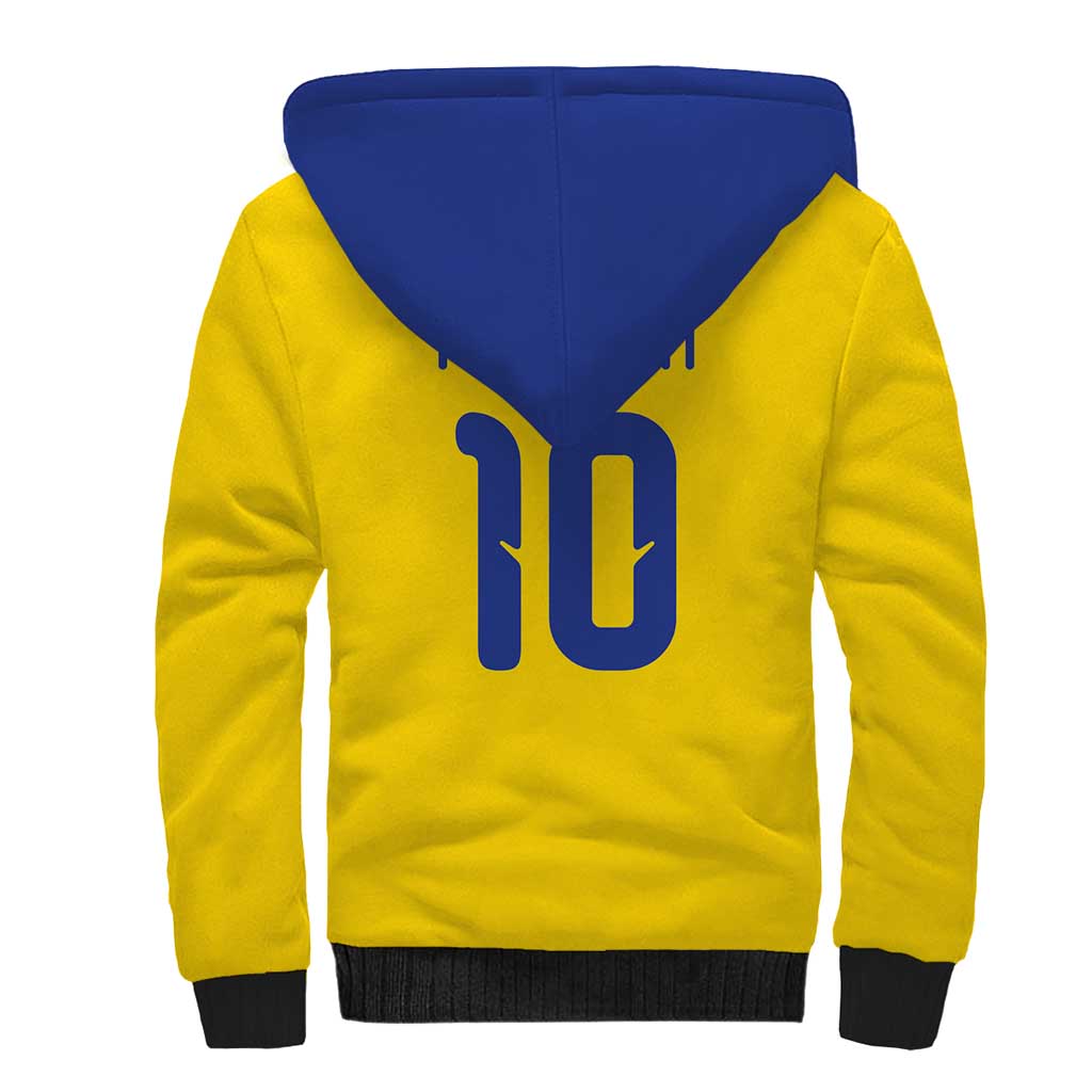 Custom Sweden Sverige Football Sherpa Hoodie Nordic Cross Pattern With Traditional Sverige Heritage Crest