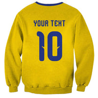 Custom Sweden Sverige Football Sweatshirt Nordic Cross Pattern With Traditional Sverige Heritage Crest