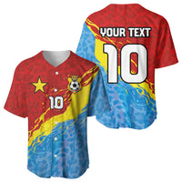 Custom DR Congo Leopards Football Baseball Jersey Abstract Leopard Pattern With National Colors And Crest
