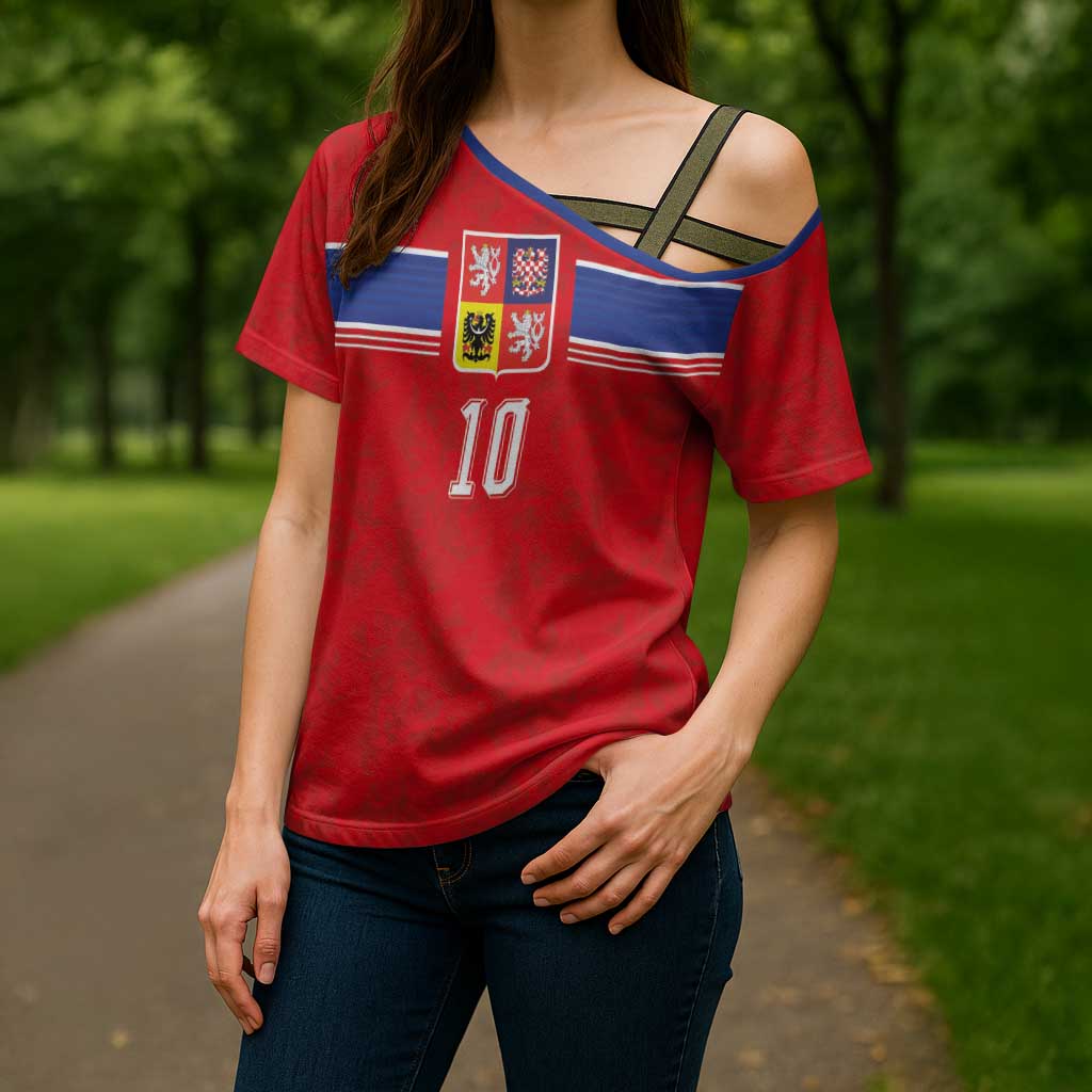 Custom Czech Football Cross Shoulder Shirt Glory 2026 Sporty Style