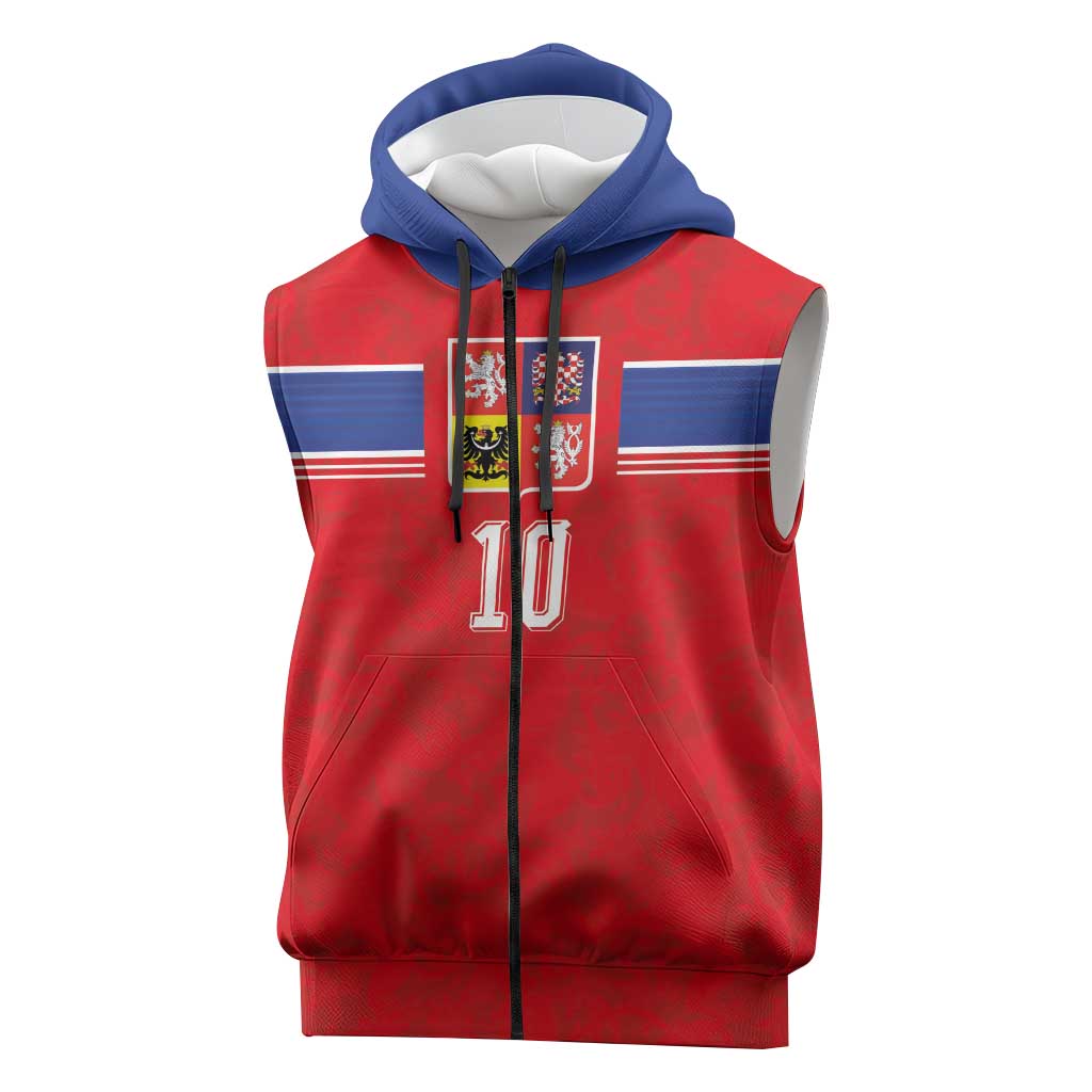 Custom Czech Football Sleeveless Zip Hoodie Glory 2026 Sporty Style