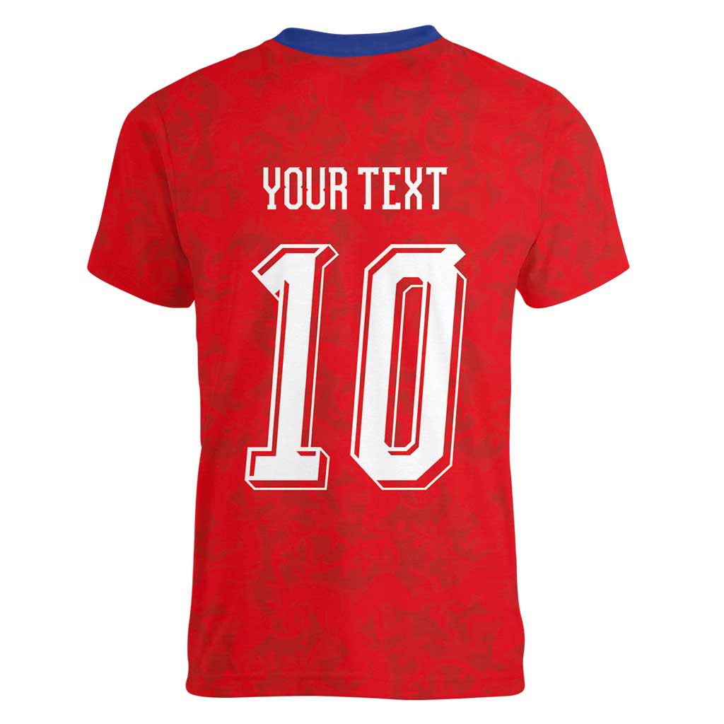 Custom Czech Football Women V-Neck T-Shirt Glory 2026 Sporty Style