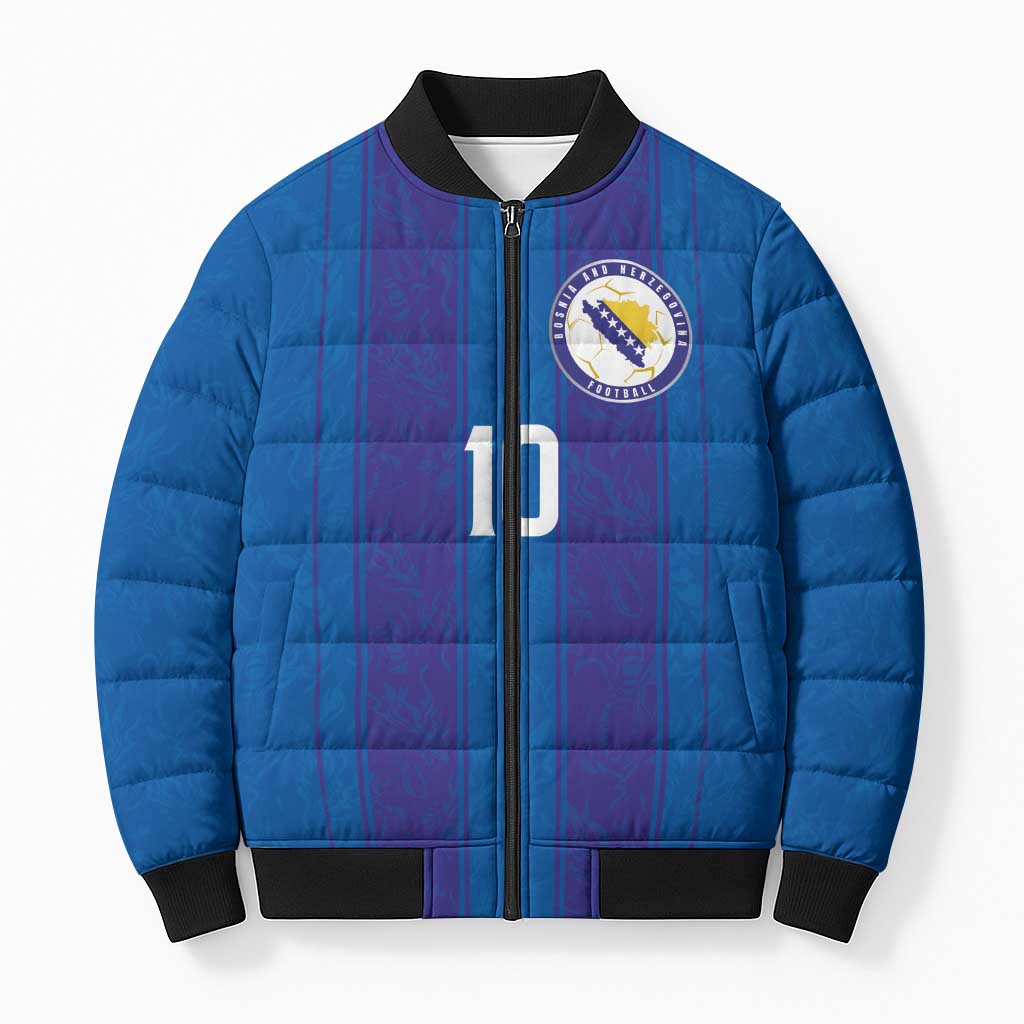 Custom Bosnia and Herzegovina Football Bomber Puffer Jacket Zmajevi Glory 2026