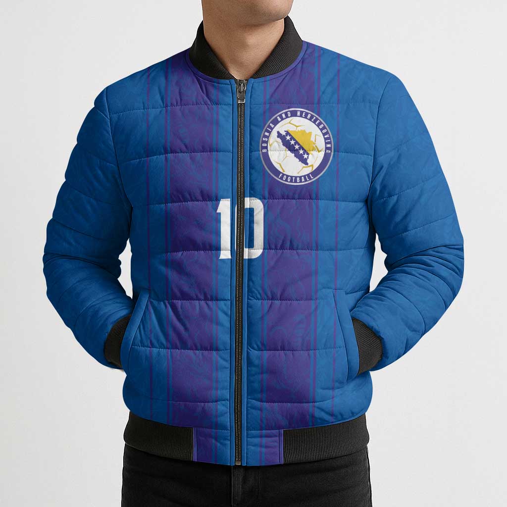 Custom Bosnia and Herzegovina Football Bomber Puffer Jacket Zmajevi Glory 2026