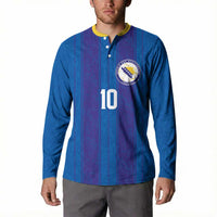 Custom Bosnia and Herzegovina Football Button Sweatshirt Zmajevi Glory 2026