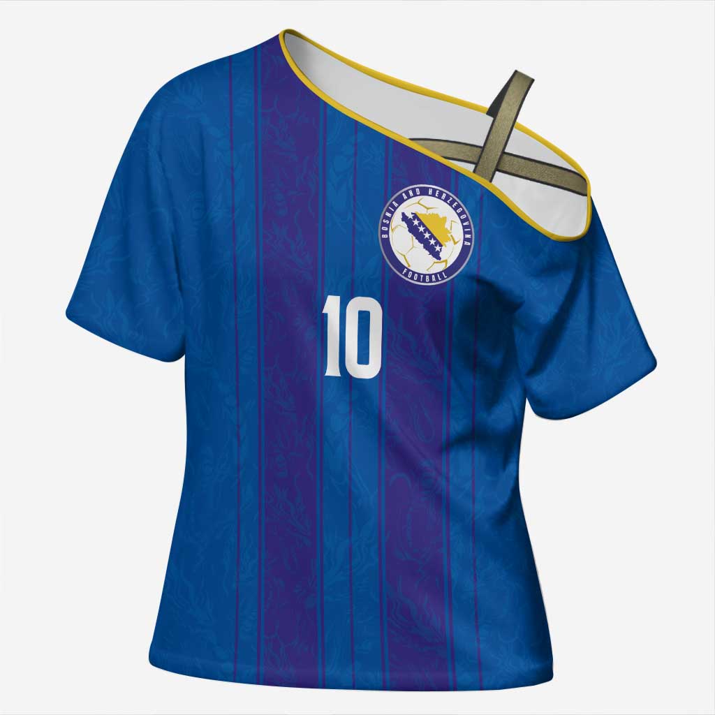 Custom Bosnia and Herzegovina Football Cross Shoulder Shirt Zmajevi Glory 2026