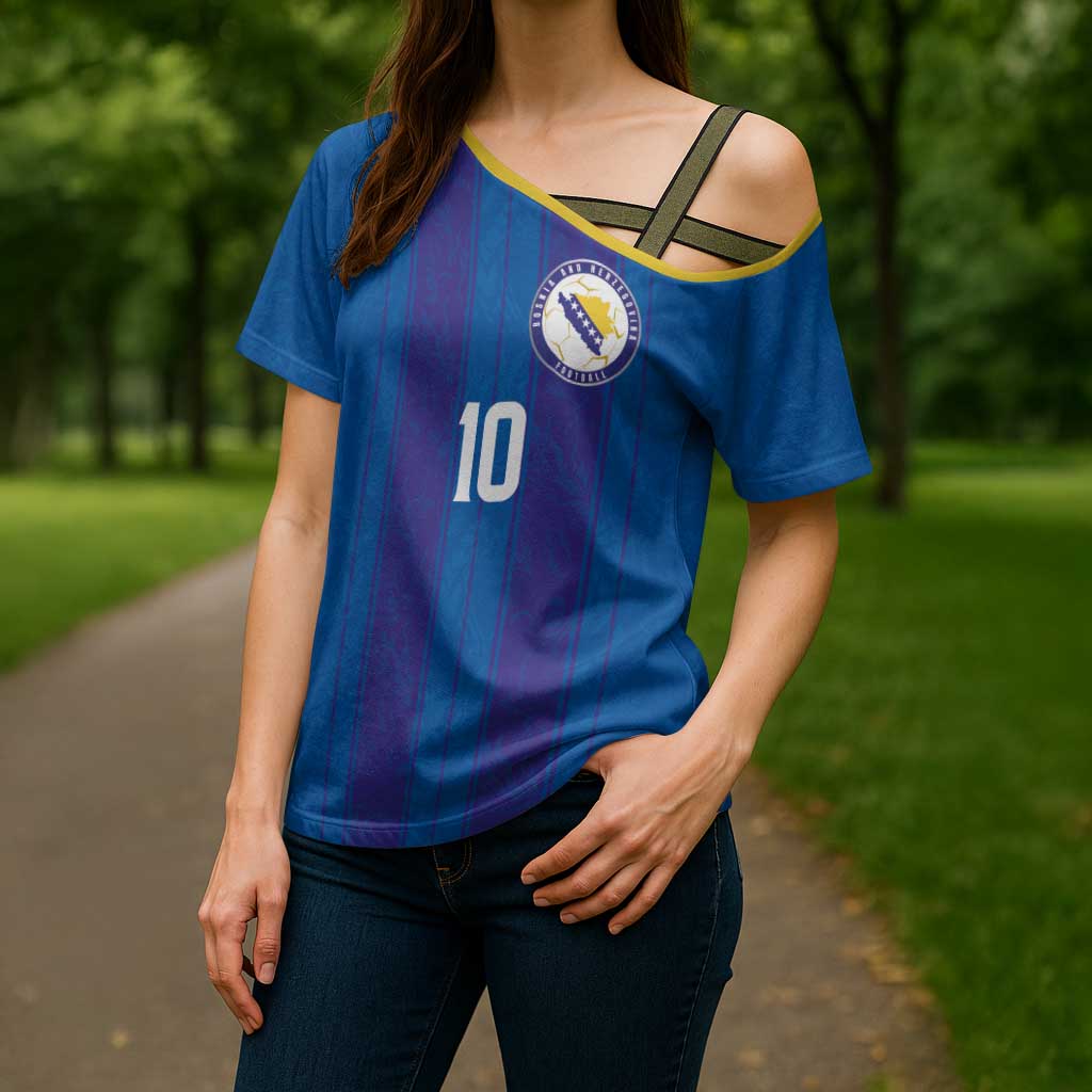 Custom Bosnia and Herzegovina Football Cross Shoulder Shirt Zmajevi Glory 2026