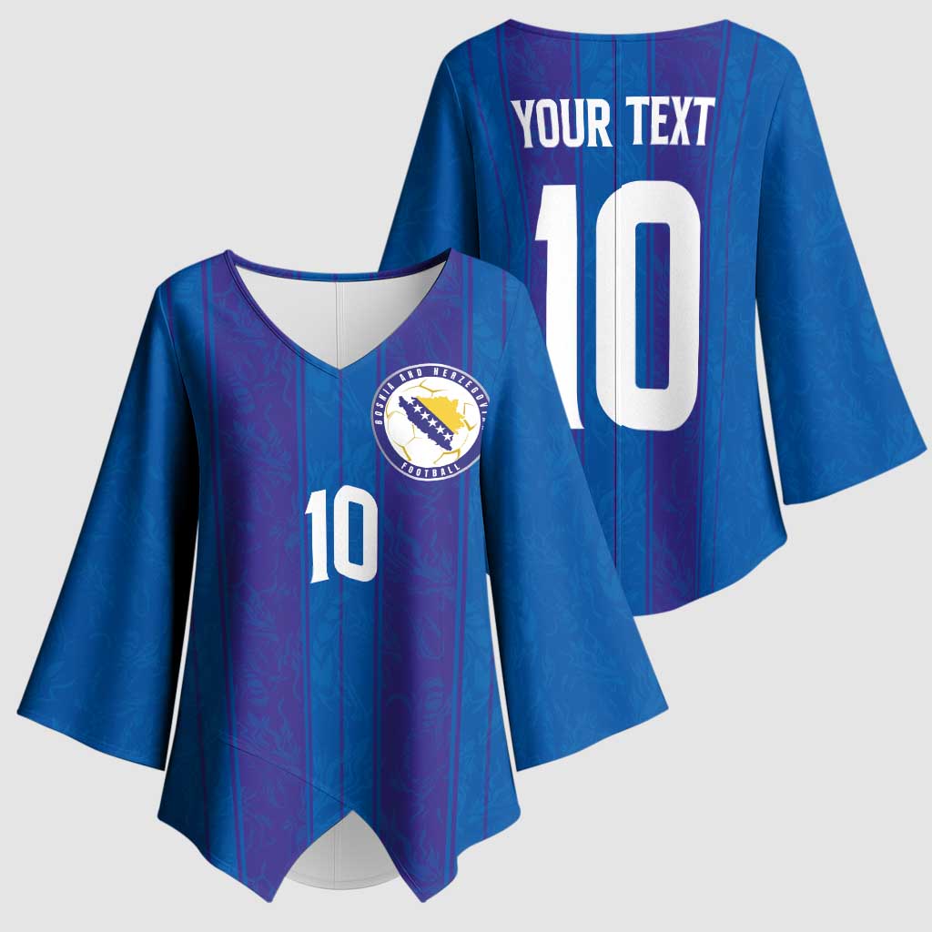 Custom Bosnia and Herzegovina Football Kimono Sleeve Blouse Zmajevi Glory 2026