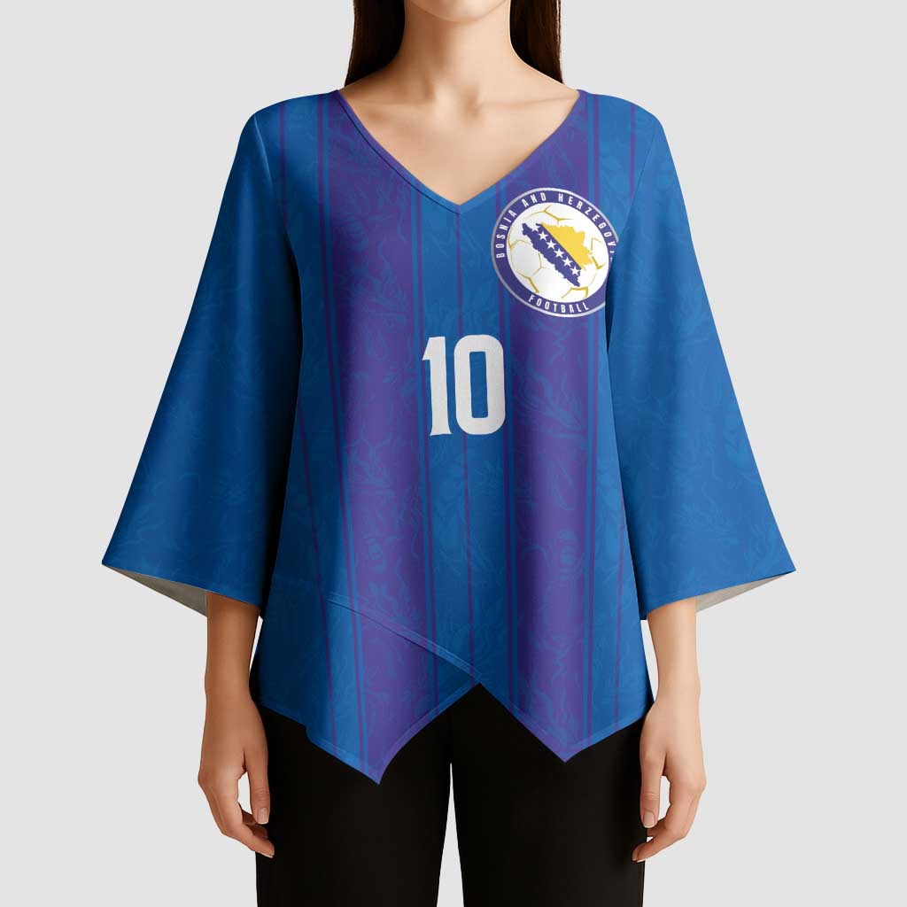 Custom Bosnia and Herzegovina Football Kimono Sleeve Blouse Zmajevi Glory 2026