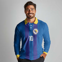 Custom Bosnia and Herzegovina Football Long Sleeve Polo Shirt Zmajevi Glory 2026