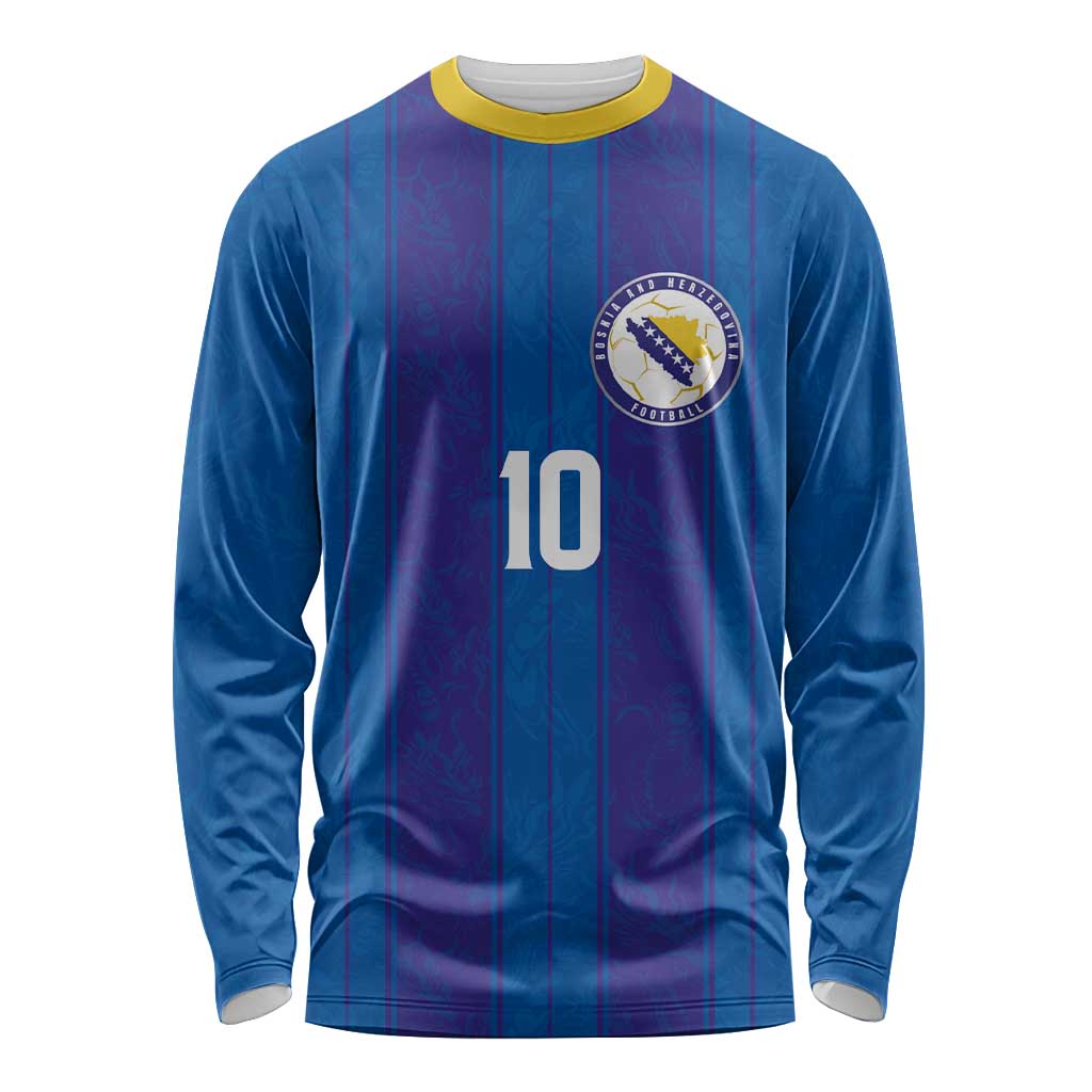 Custom Bosnia and Herzegovina Football Long Sleeve Shirt Zmajevi Glory 2026