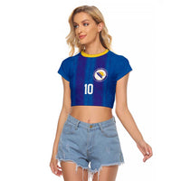 Custom Bosnia and Herzegovina Football Raglan Cropped T Shirt Zmajevi Glory 2026