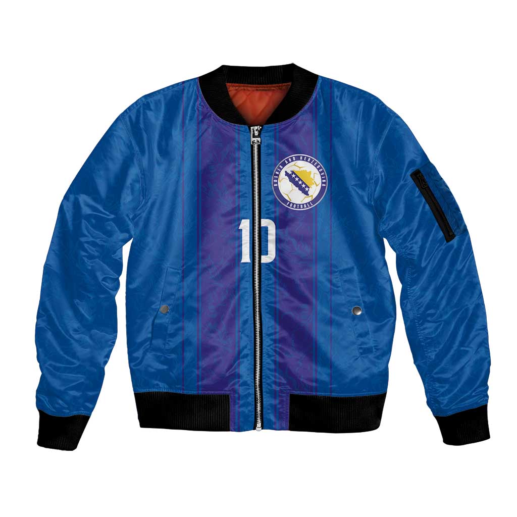 Custom Bosnia and Herzegovina Football Sleeve Zip Bomber Jacket Zmajevi Glory 2026