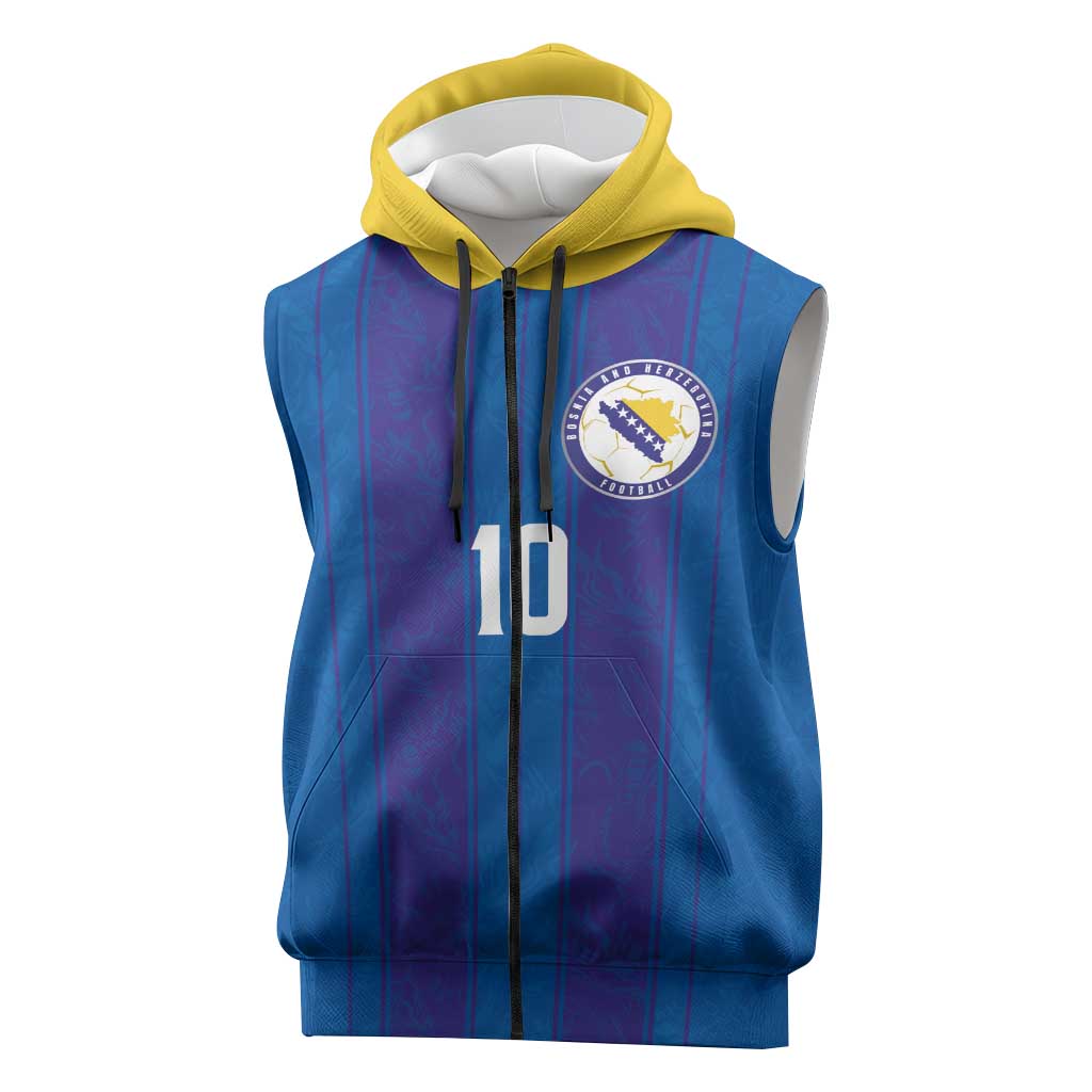 Custom Bosnia and Herzegovina Football Sleeveless Zip Hoodie Zmajevi Glory 2026
