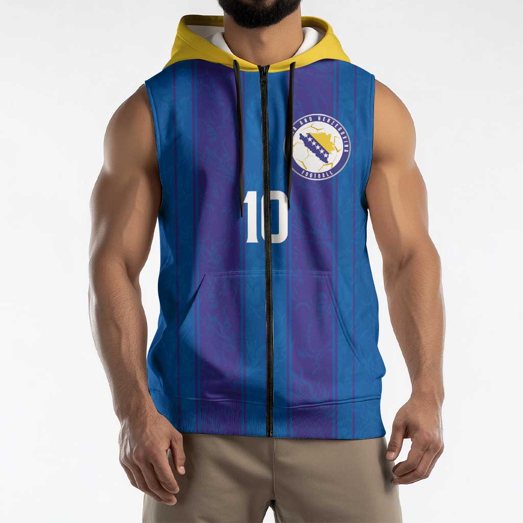 Custom Bosnia and Herzegovina Football Sleeveless Zip Hoodie Zmajevi Glory 2026