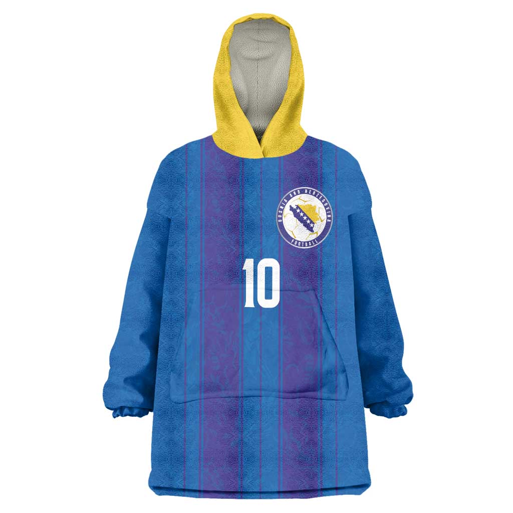 Custom Bosnia and Herzegovina Football Wearable Blanket Hoodie Zmajevi Glory 2026