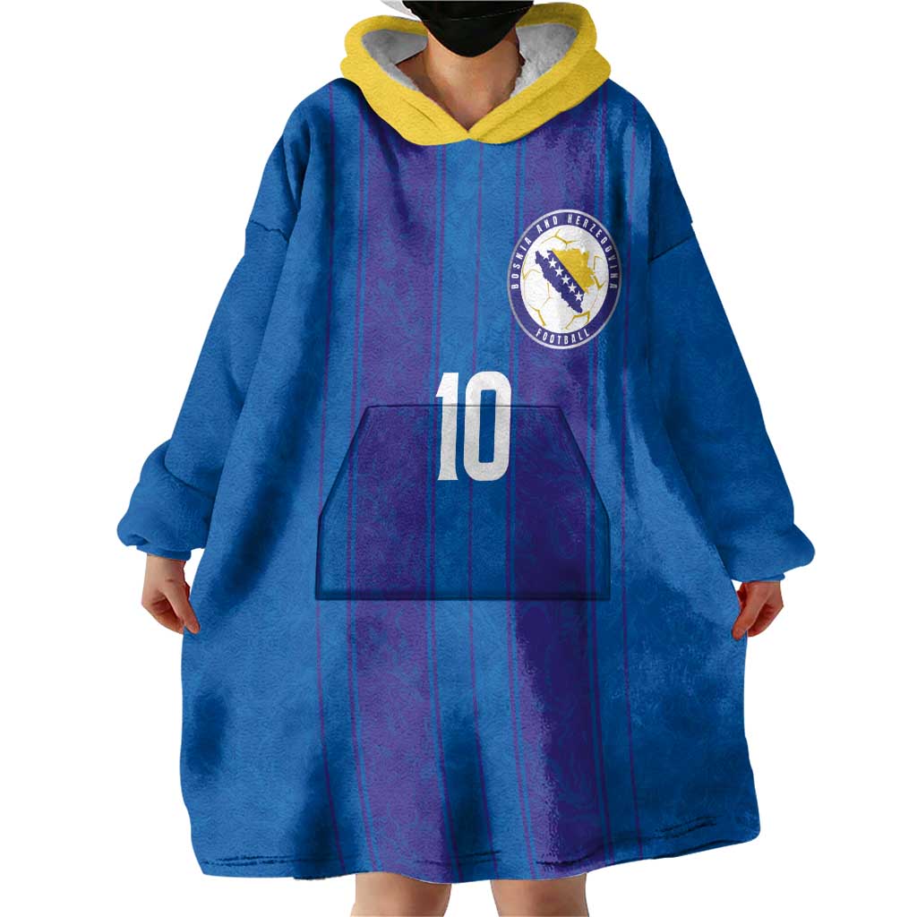 Custom Bosnia and Herzegovina Football Wearable Blanket Hoodie Zmajevi Glory 2026