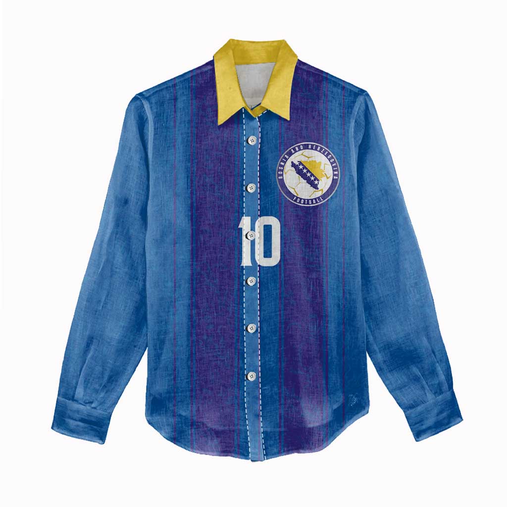 Custom Bosnia and Herzegovina Football Women Casual Shirt Zmajevi Glory 2026