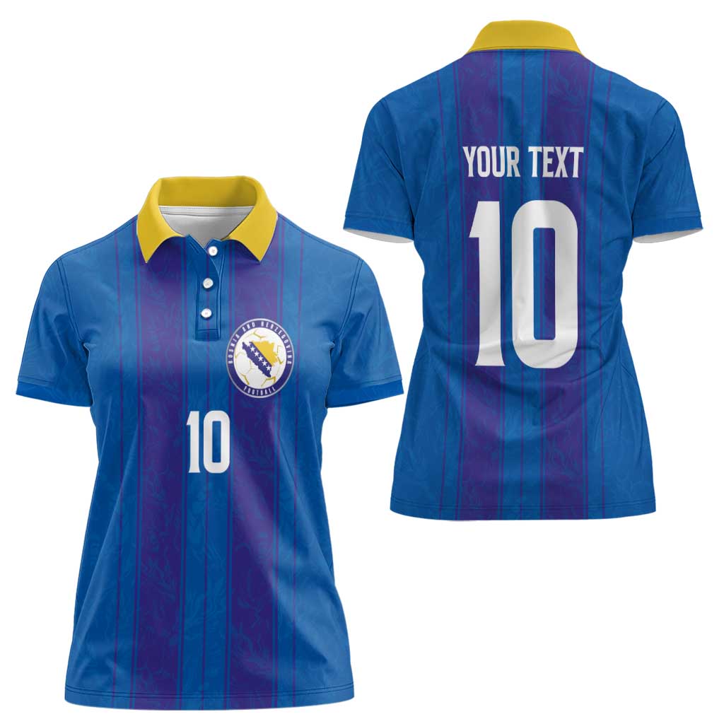 Custom Bosnia and Herzegovina Football Women Polo Shirt Zmajevi Glory 2026