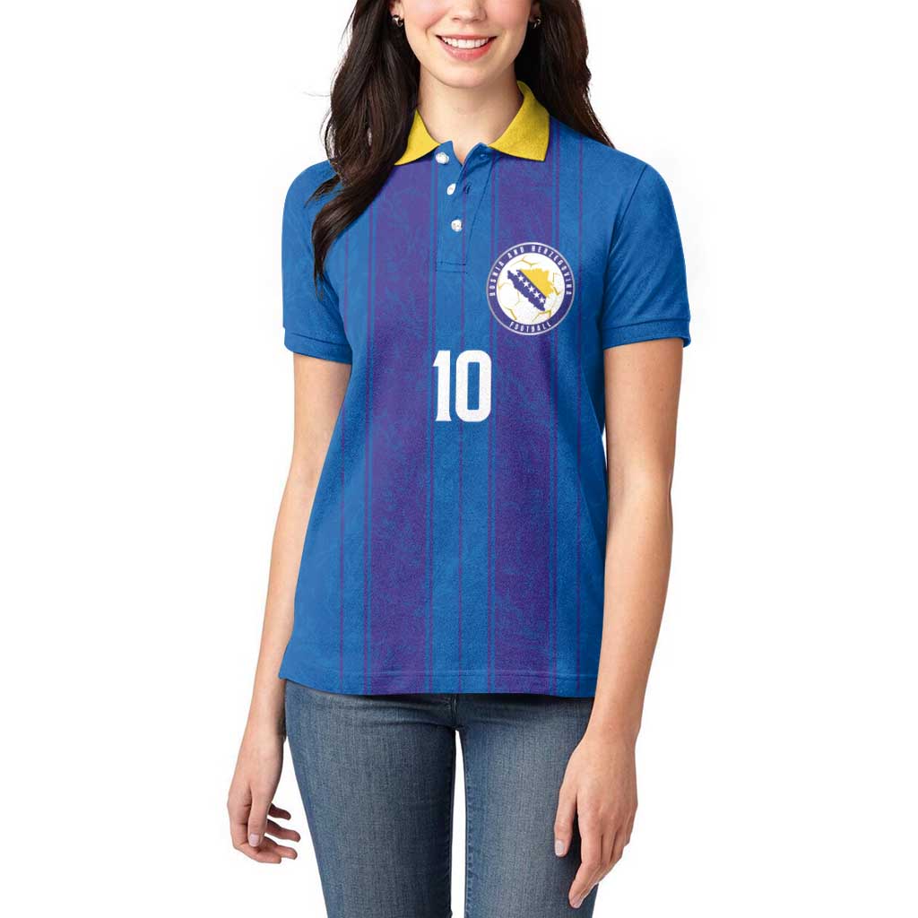 Custom Bosnia and Herzegovina Football Women Polo Shirt Zmajevi Glory 2026