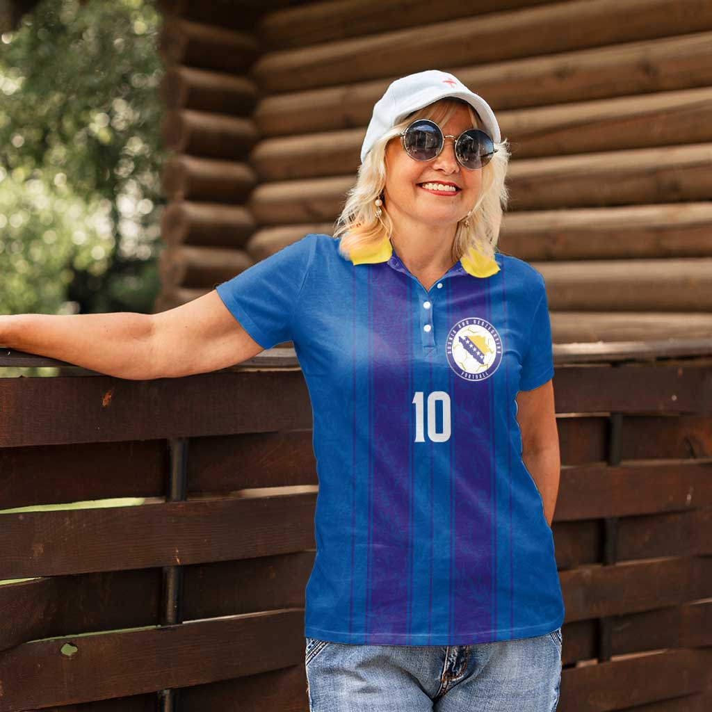 Custom Bosnia and Herzegovina Football Women Polo Shirt Zmajevi Glory 2026