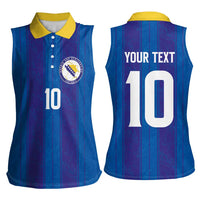 Custom Bosnia and Herzegovina Football Women Sleeveless Polo Shirt Zmajevi Glory 2026