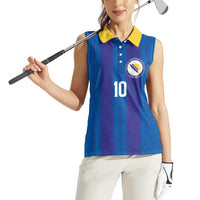 Custom Bosnia and Herzegovina Football Women Sleeveless Polo Shirt Zmajevi Glory 2026