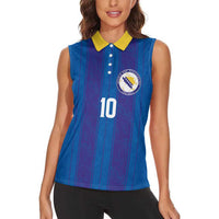 Custom Bosnia and Herzegovina Football Women Sleeveless Polo Shirt Zmajevi Glory 2026