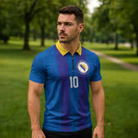 Custom Bosnia and Herzegovina Football Zipper Polo Shirt Zmajevi Glory 2026