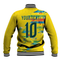 Custom Brasil Football Baseball Jacket Abstract Art Inspired Rio Mosaic Steps
