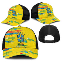 Brasil Football Baseball Net Cap Abstract Art Inspired Rio Mosaic Steps