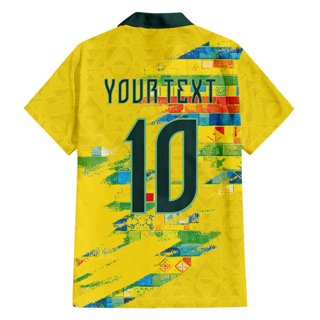 Custom Brasil Football Hawaiian Shirt Abstract Art Inspired Rio Mosaic Steps