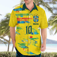 Custom Brasil Football Hawaiian Shirt Abstract Art Inspired Rio Mosaic Steps