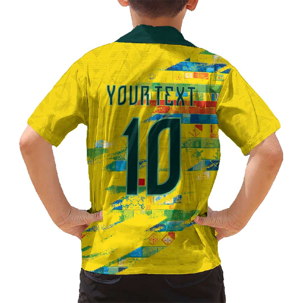 Custom Brasil Football Hawaiian Shirt Abstract Art Inspired Rio Mosaic Steps