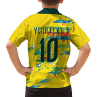 Custom Brasil Football Hawaiian Shirt Abstract Art Inspired Rio Mosaic Steps